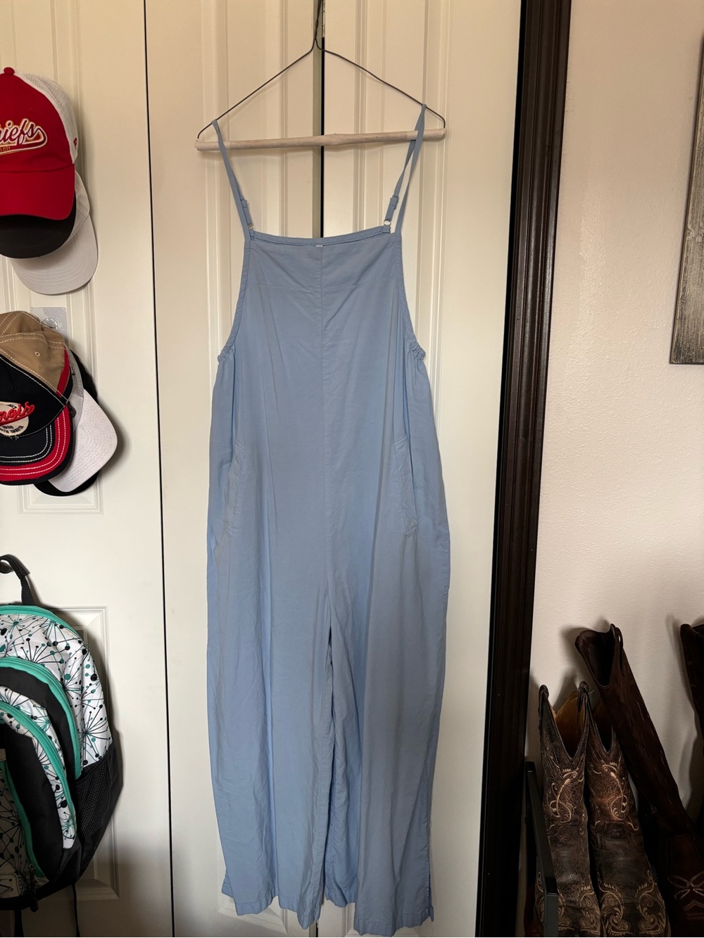 Light Blue Wide-Leg Jumpsuit
